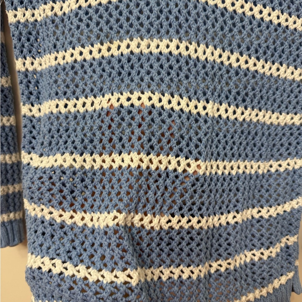 Talbots Open Weave V-Neck Sweater - Picture 6 of 8